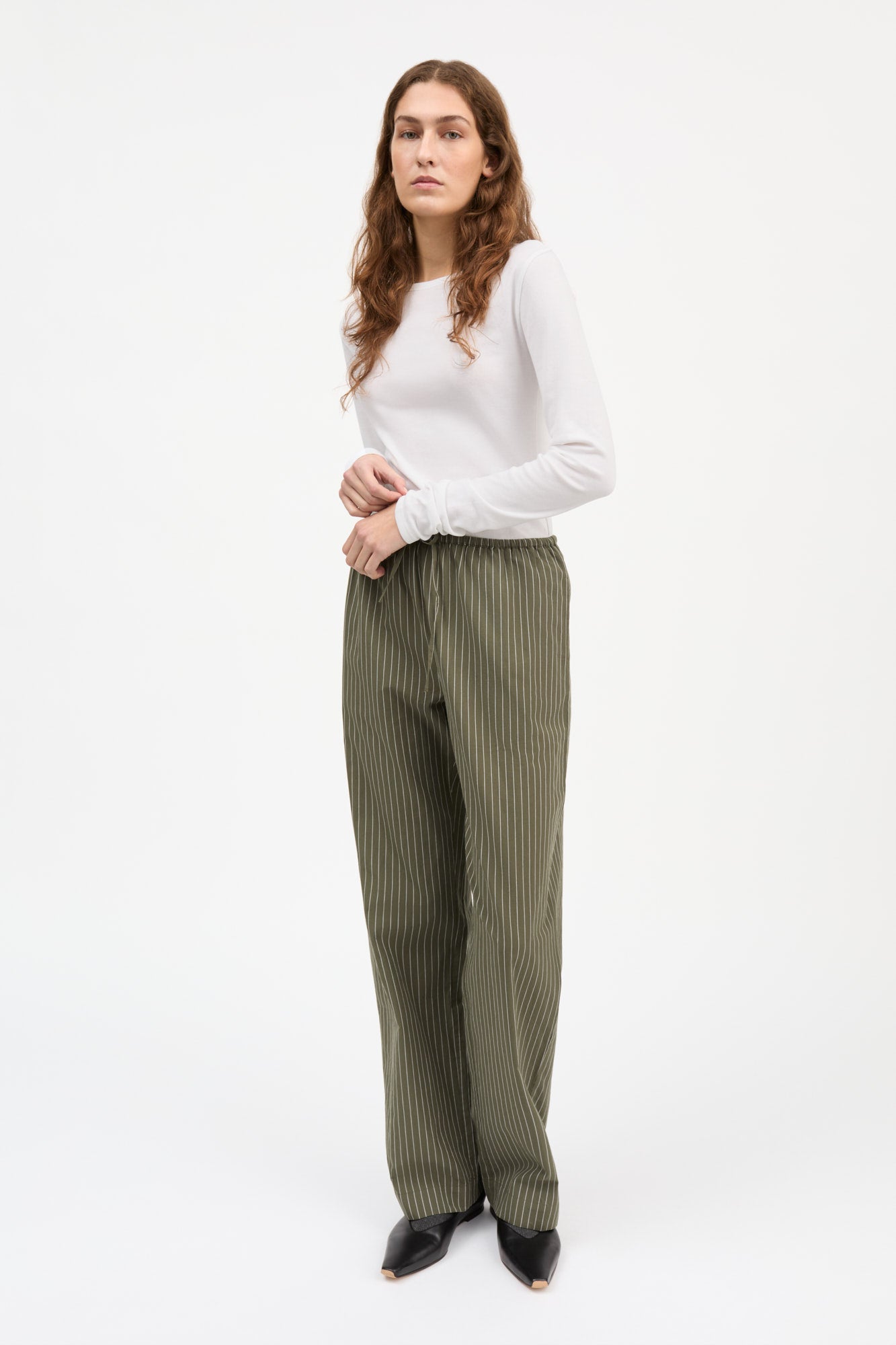 Skall Studio Addie pants Pants Green/White stripe