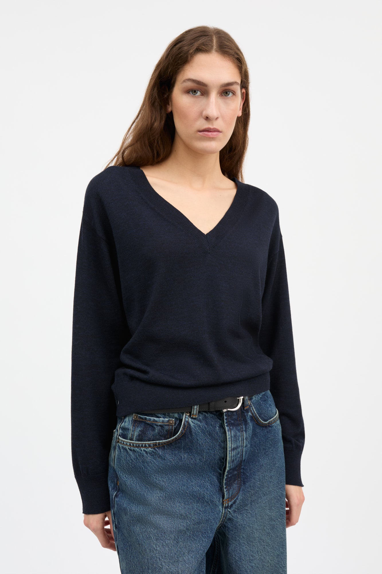 Skall Studio Amethyst V-neck jumper Jumper Dark navy