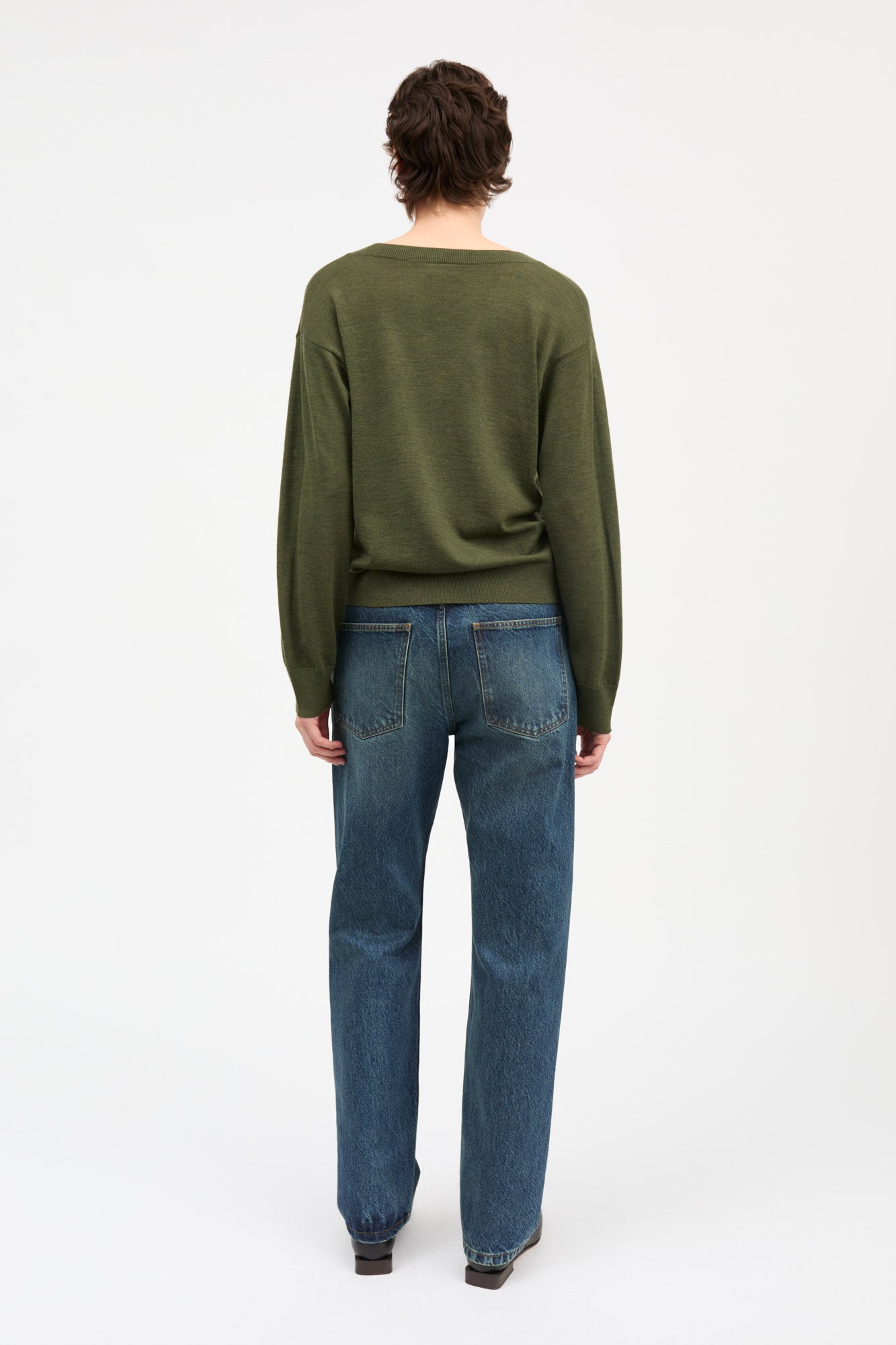Skall Studio Amethyst V-neck jumper Jumper Green mélange