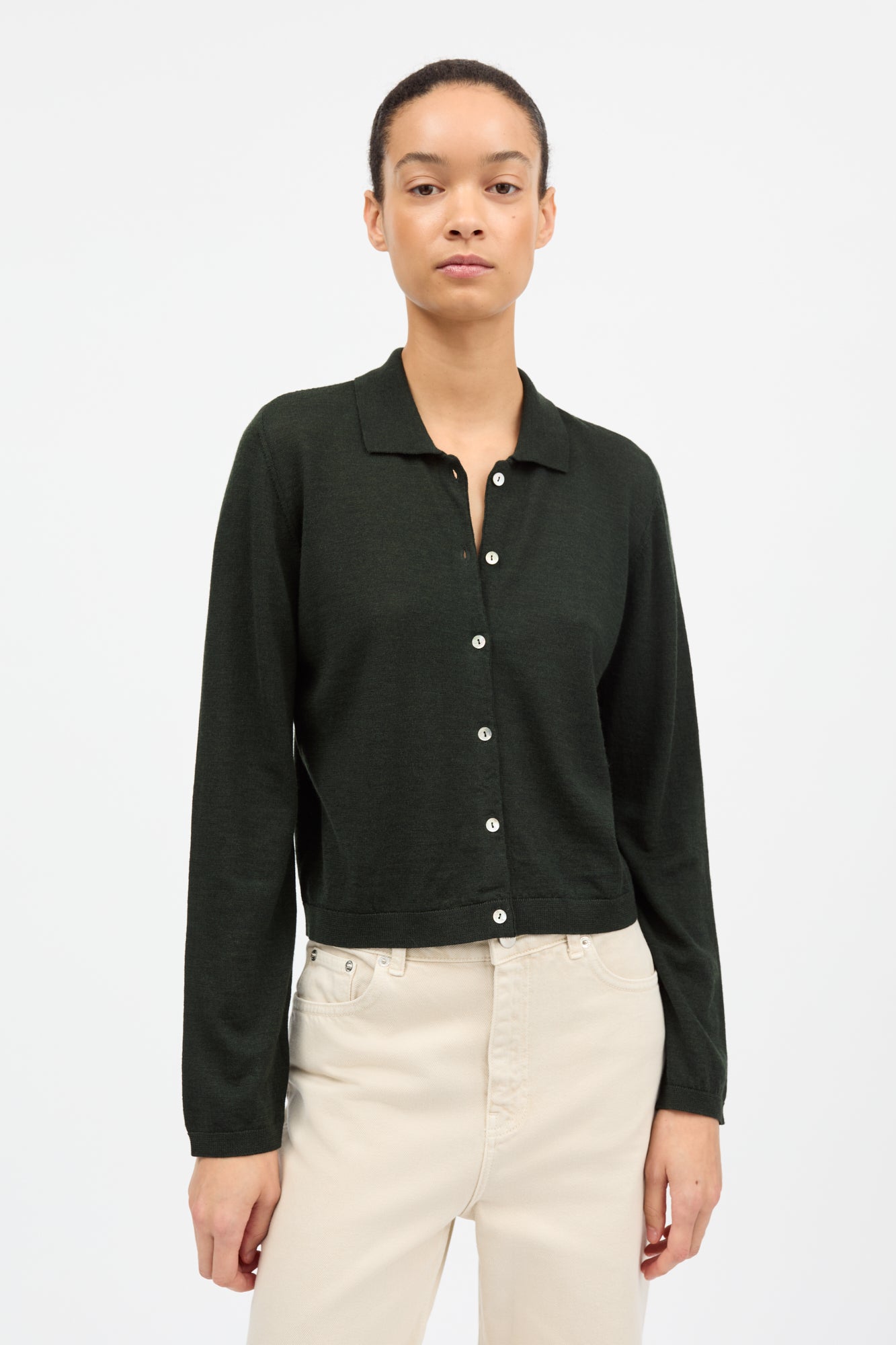 Skall Studio Amethyst cardigan Cardigan Dark pine