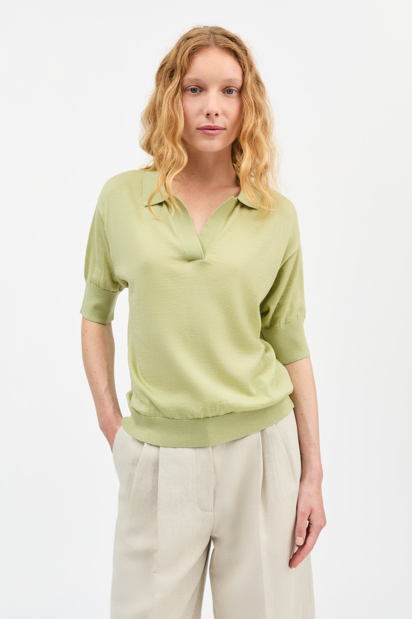 Skall Studio Amethyst poloshirt Blouse Light green