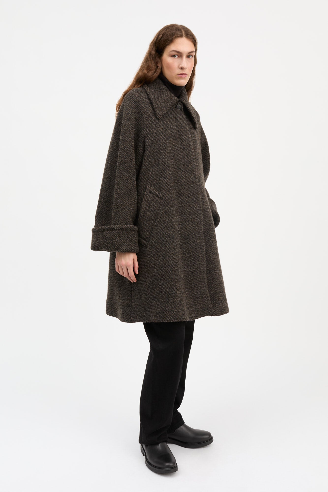 Skall Studio Beate coat Coat Brown/Black twill