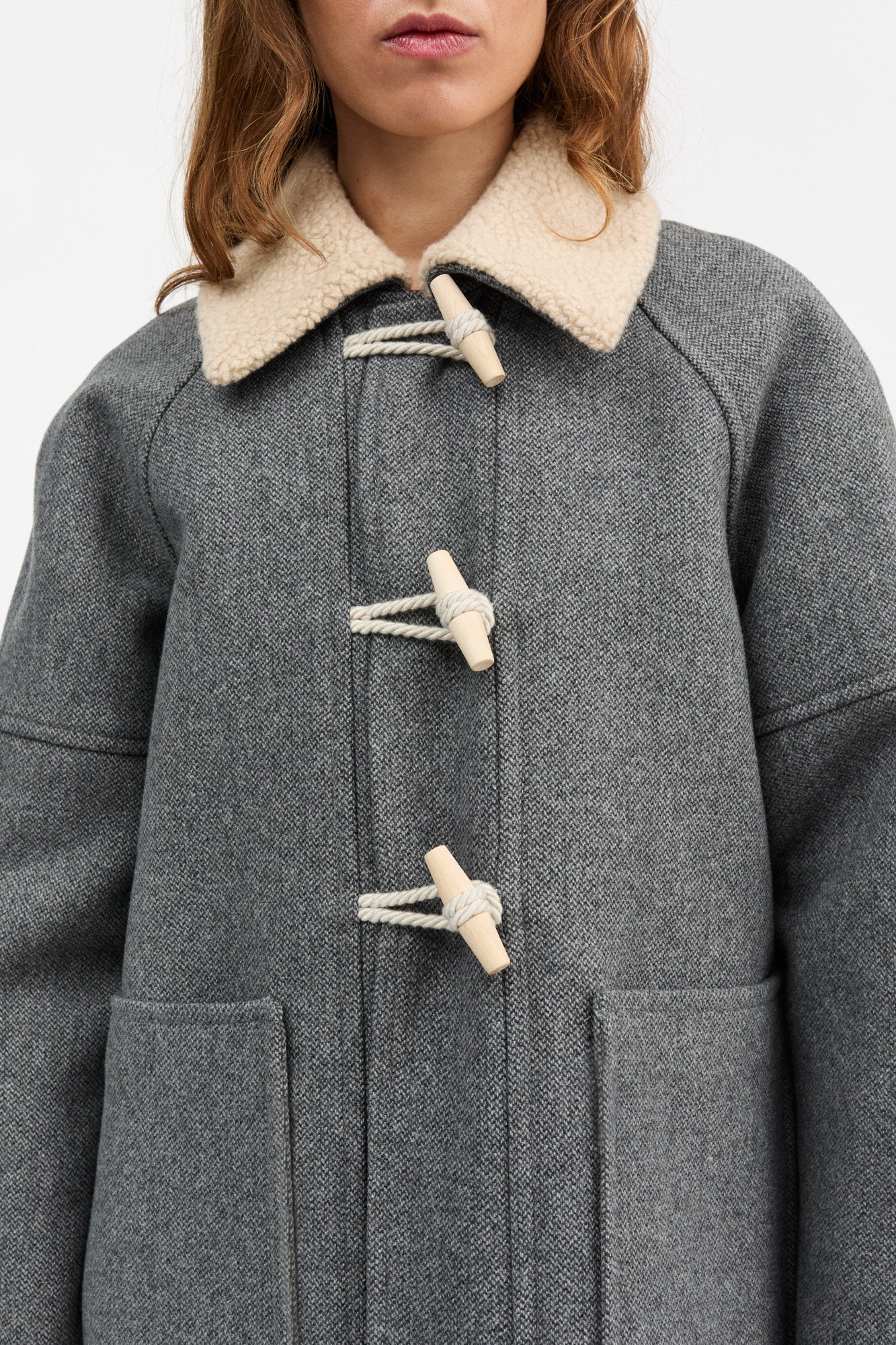 Skall Studio Bibi duffle coat Coat Grey structure