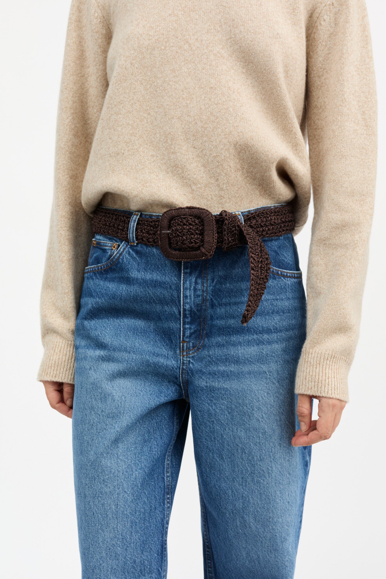 Skall Studio Carla straw belt Belt Dark brown