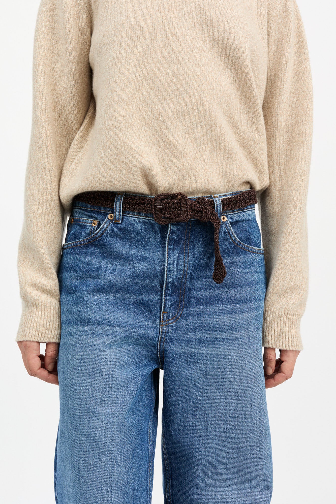 Skall Studio Carlie straw belt Belt Dark brown