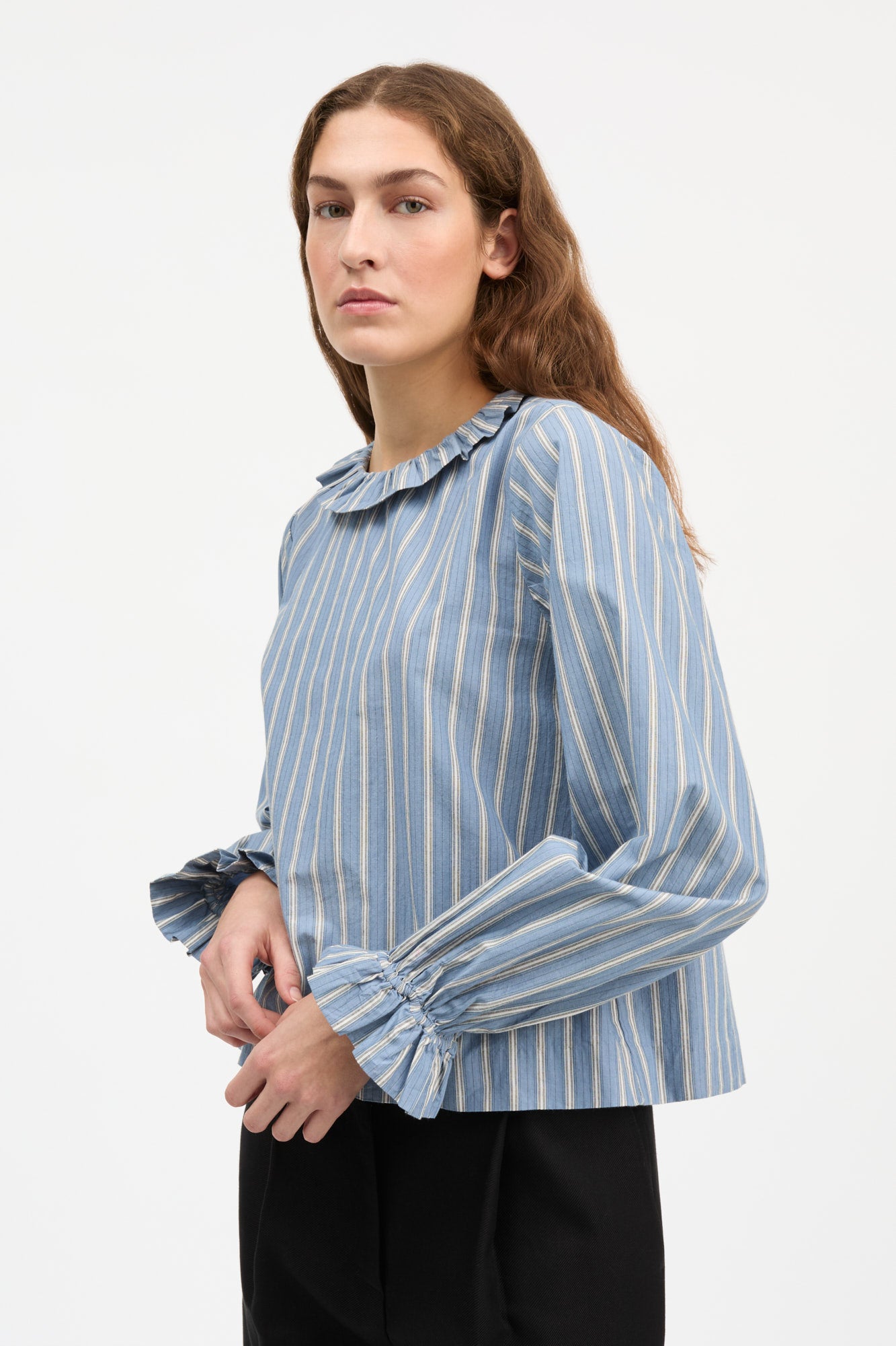 Skall Studio Cornflower blouse Blouse Blue/Black/White stripe