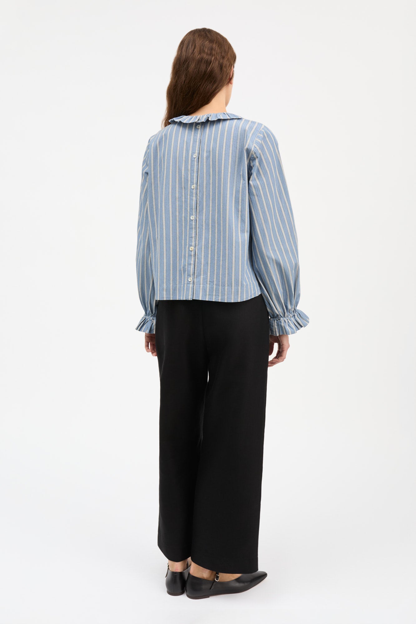 Skall Studio Cornflower blouse Blouse Blue/Black/White stripe