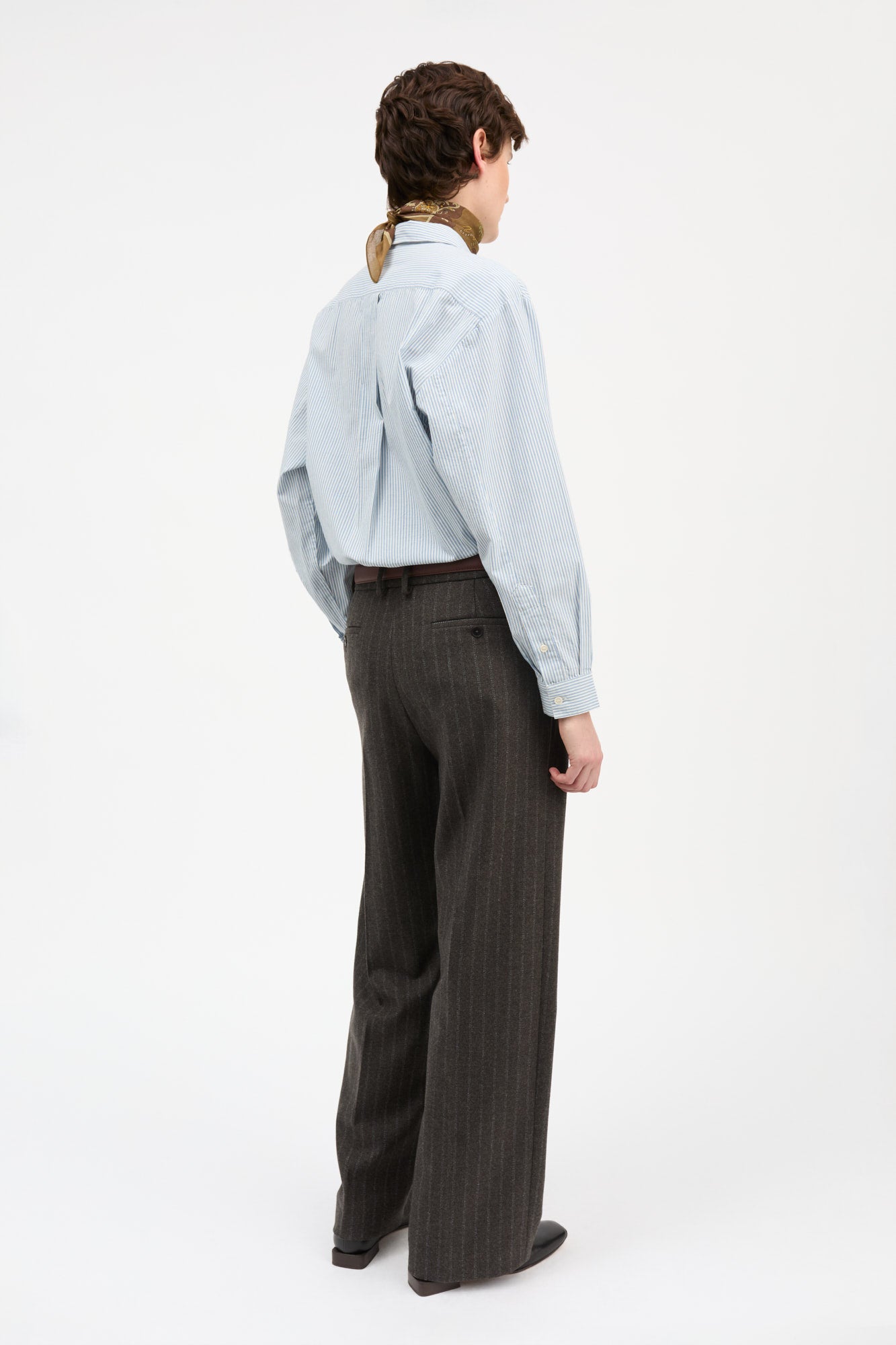 Skall Studio Edgar shirt oxford Shirt Light blue/White stripe