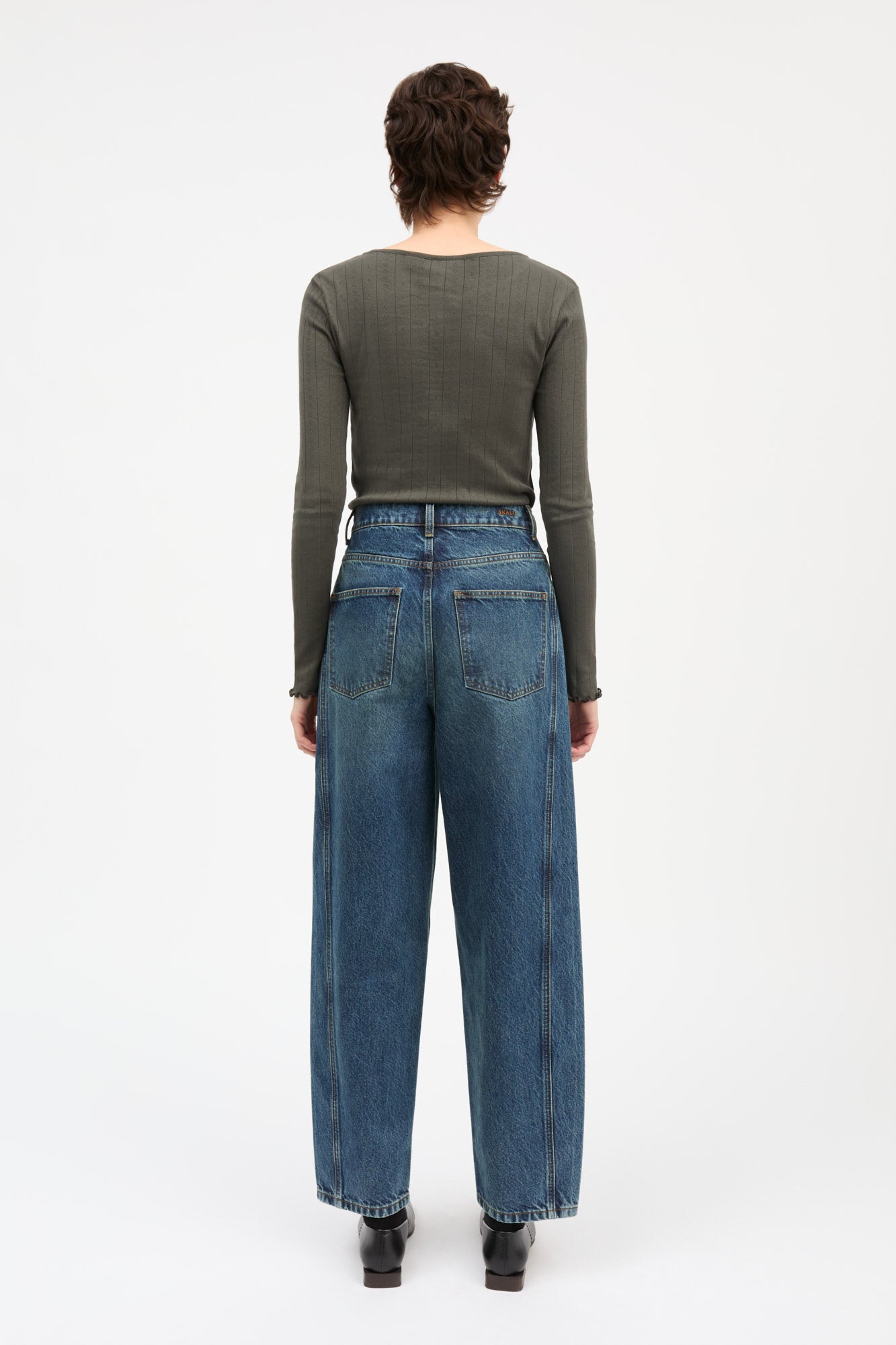 Skall Studio Edie blouse Tee Dark green