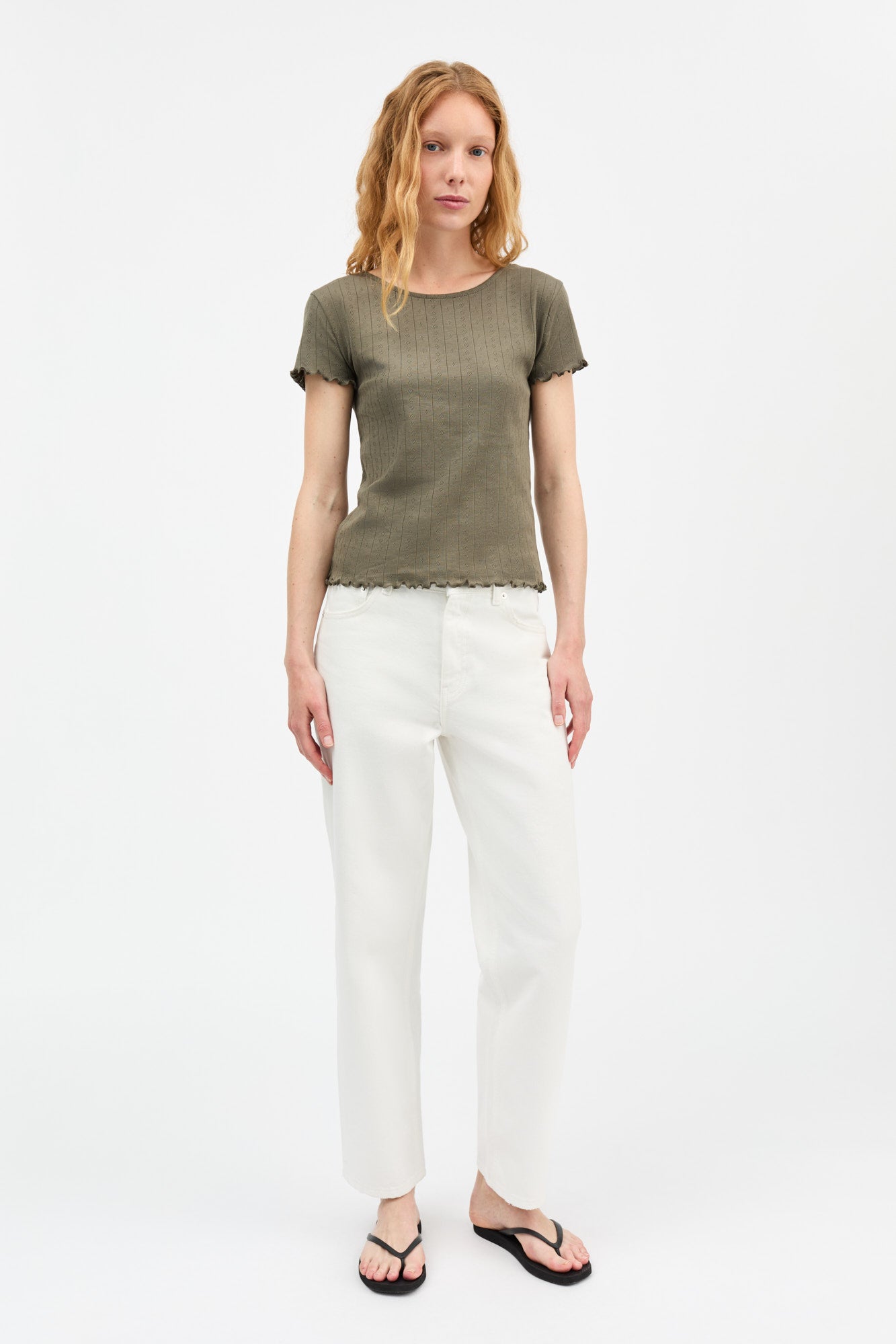 Skall Studio Edie cap sleeve tee Tee Olive
