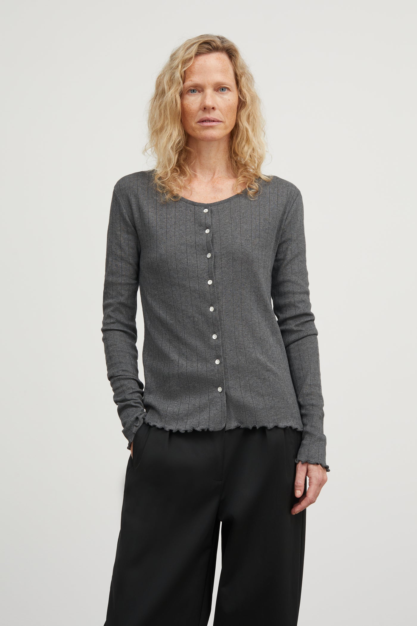 Skall Studio Edie cardigan Cardigan Dark grey melange