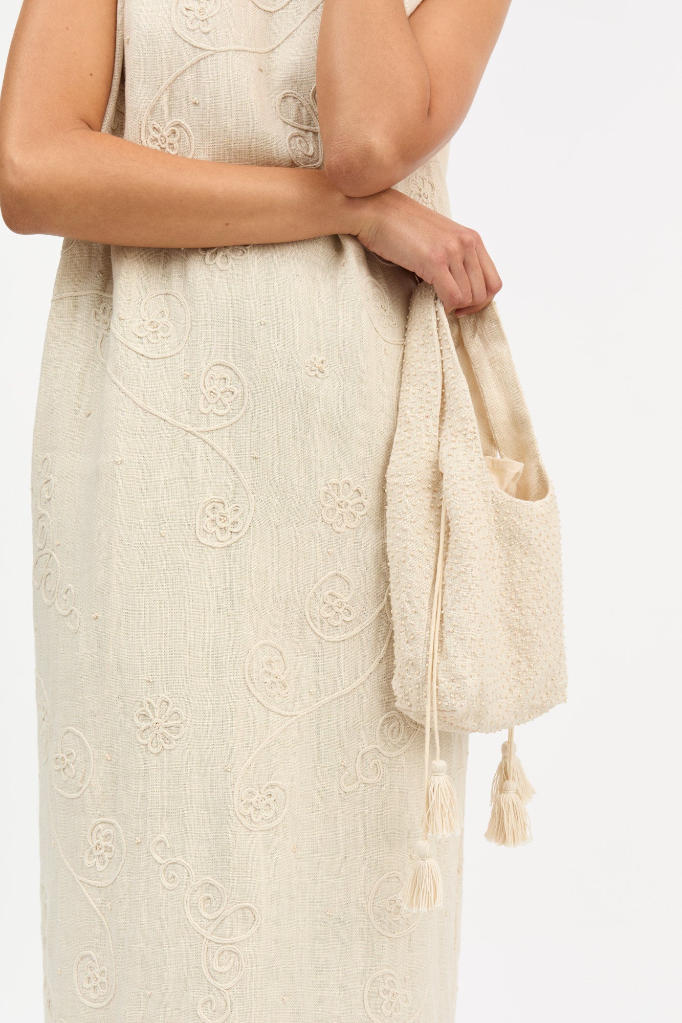 Skall Studio Fountain Bead Bag Bag Ecru