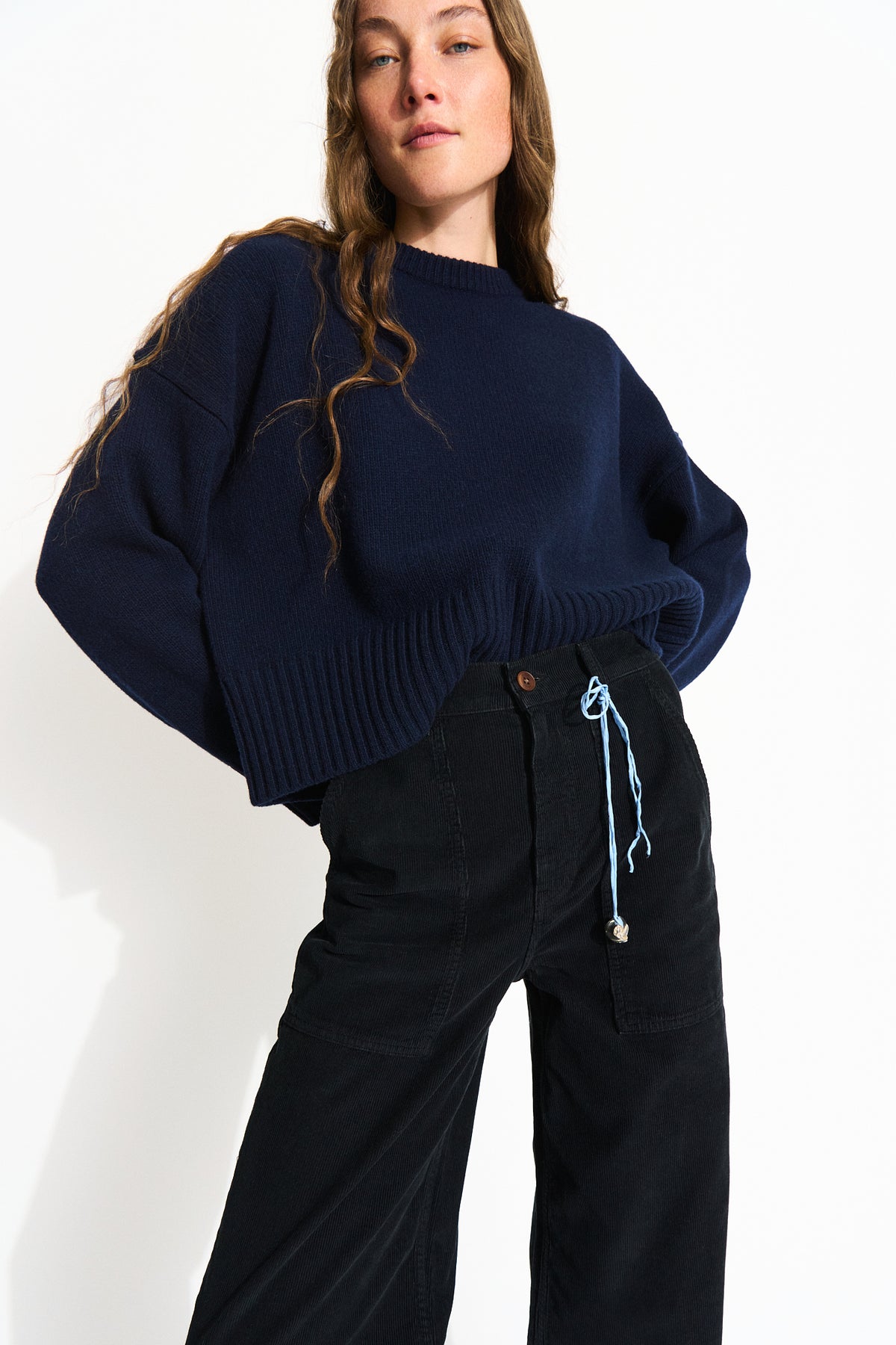 Skall Studio Heather highwaist trousers Pants Dark navy