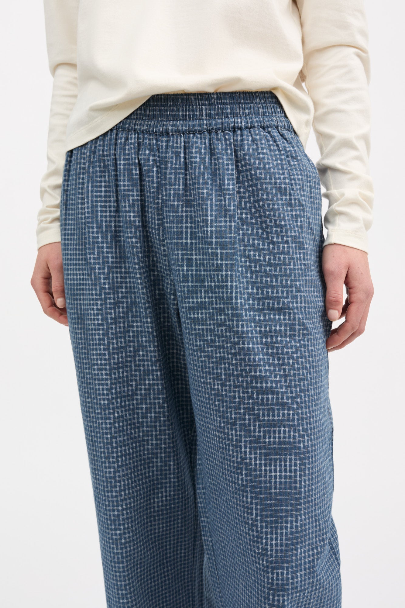 Skall Studio Jasmine pants Pants Blue/Cream mini check