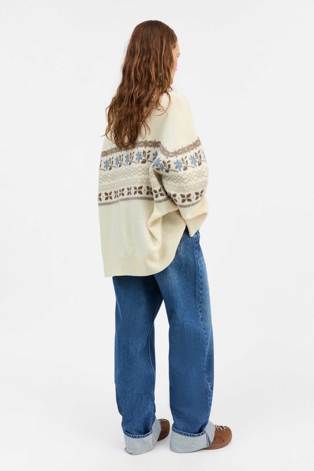 Skall Studio Leonora t-neck Turtleneck Brown/Ecru jacquard