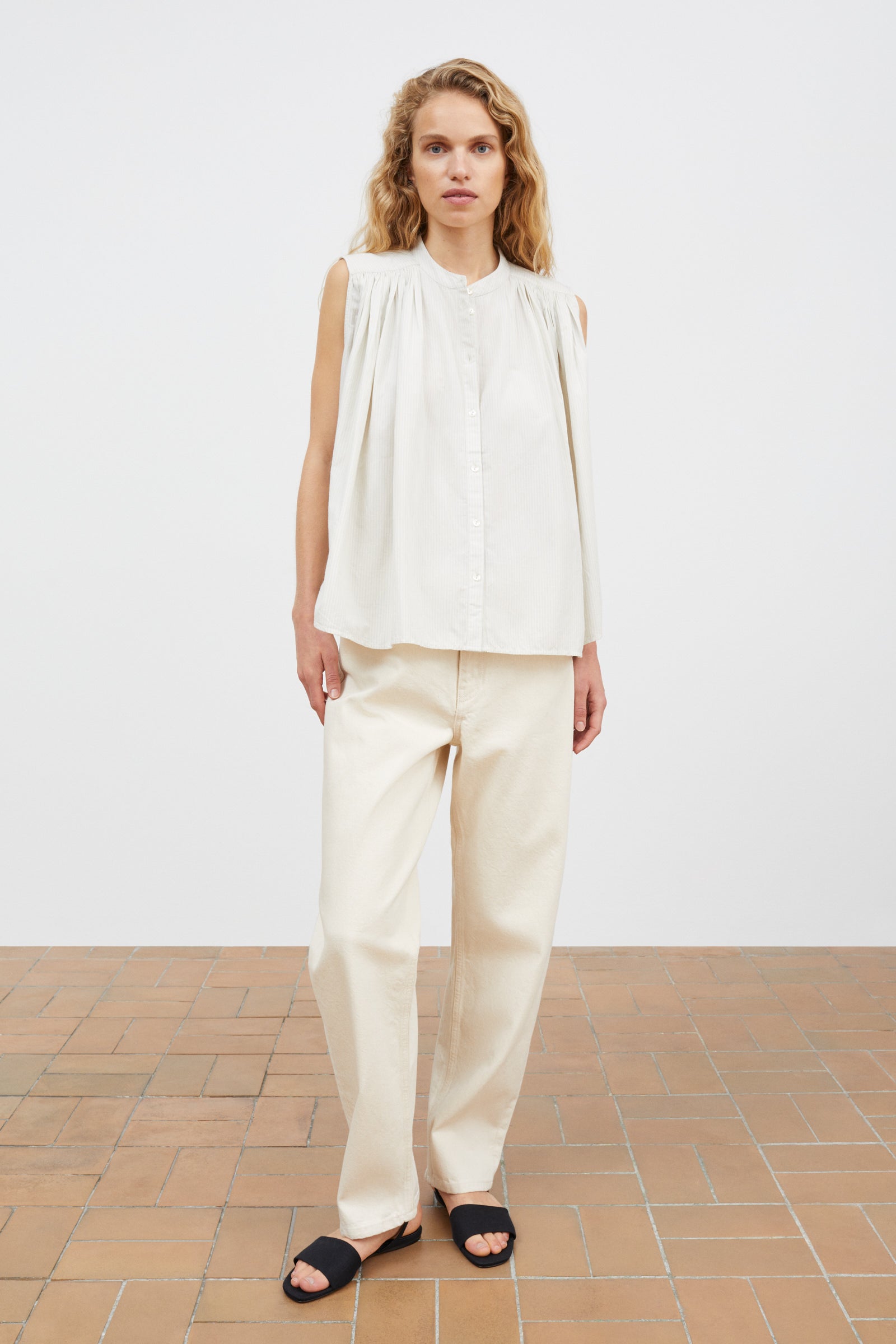 Skall Studio Louise top Top Light blue/White stripe