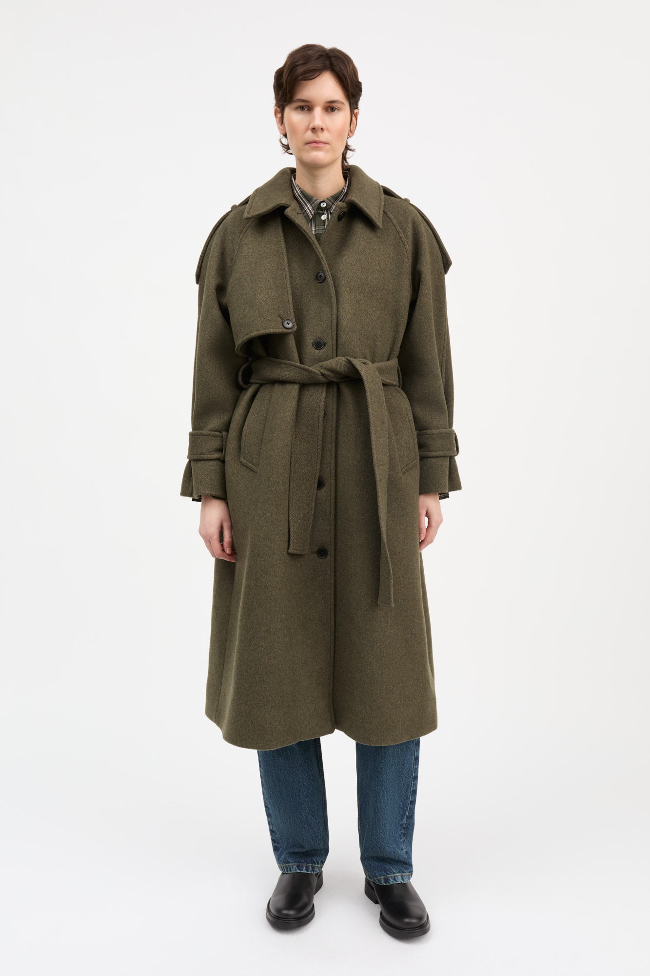 Skall Studio Manilla coat Coat Dark green twill