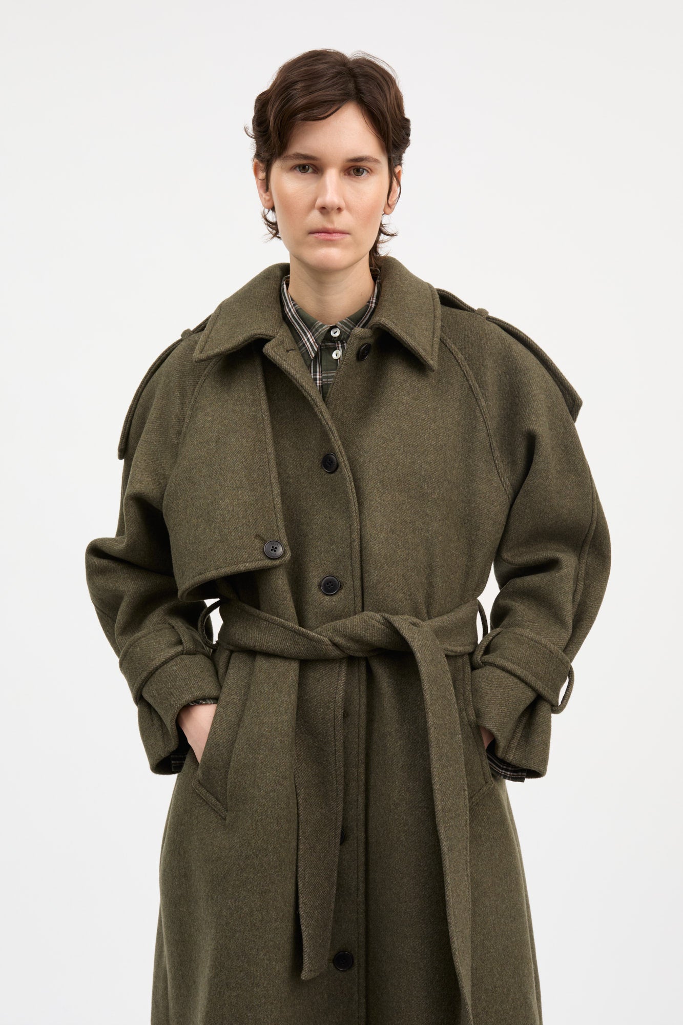 Skall Studio Manilla coat Coat Dark green twill