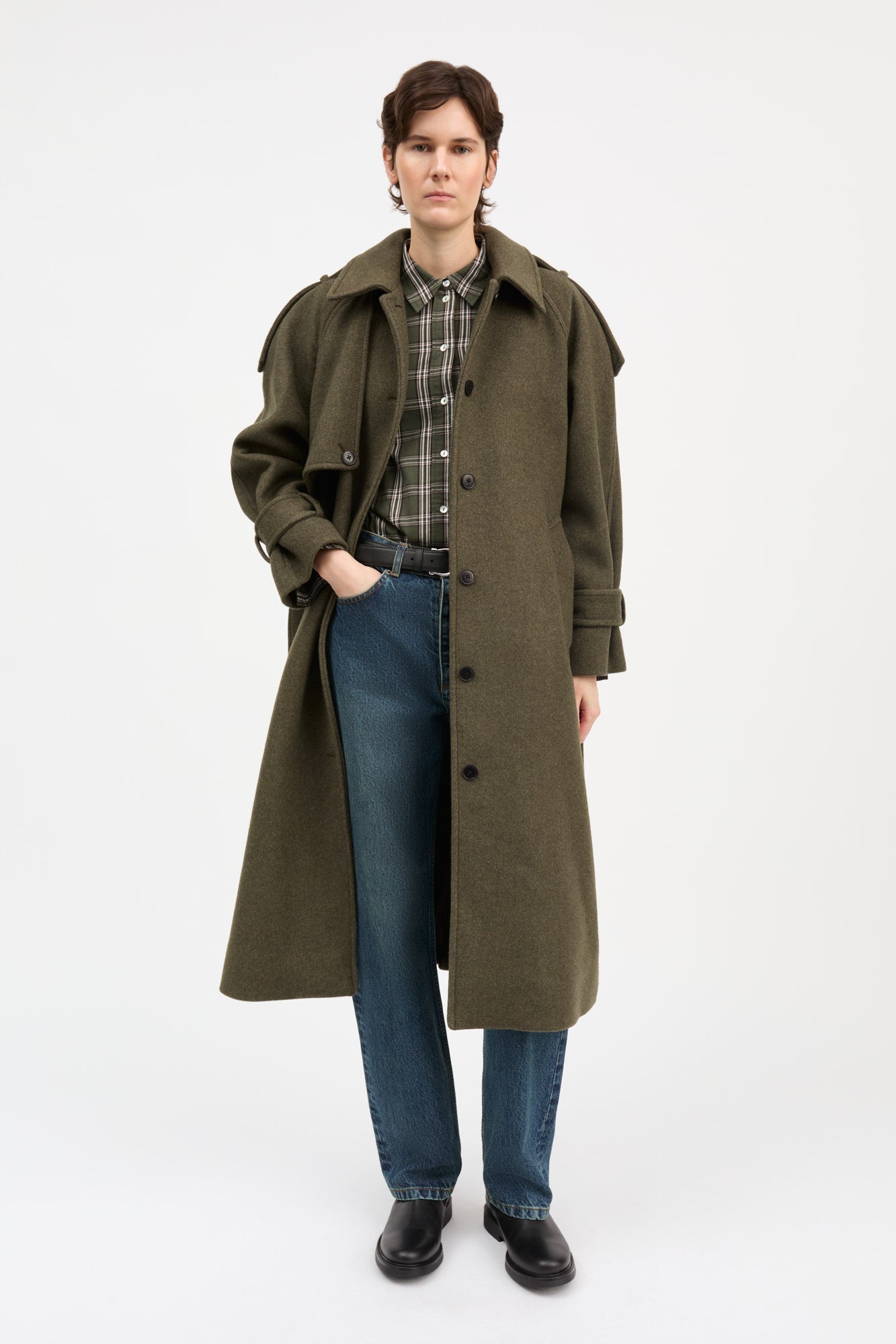 Skall Studio Manilla coat Coat Dark green twill