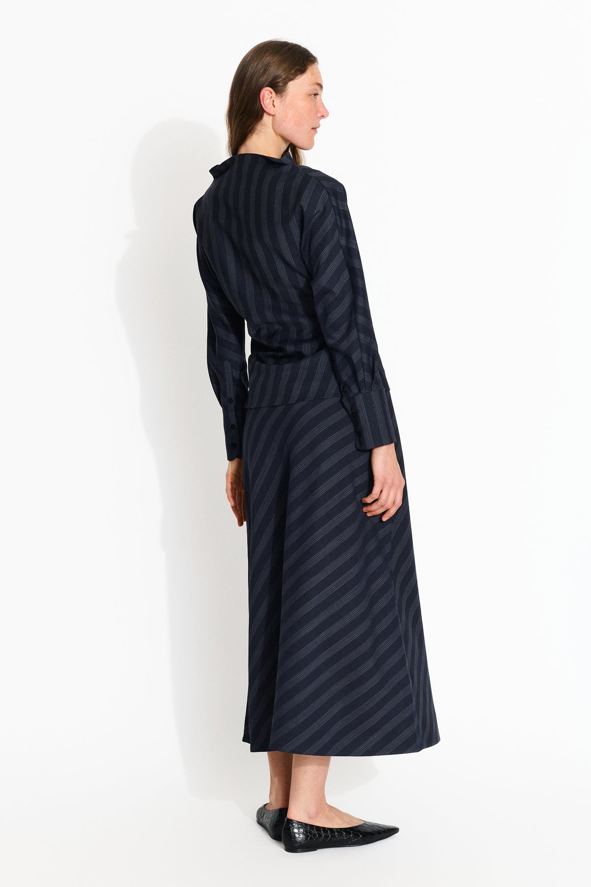 Skall Studio Pattie blouse Blouse Navy pinstripe