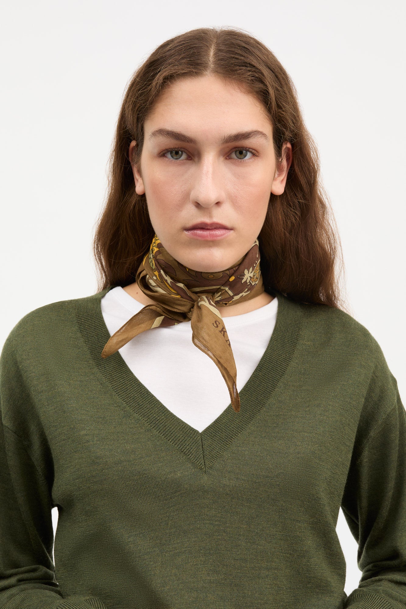 Skall Studio Pippa scarf Scarf Khaki paisley print