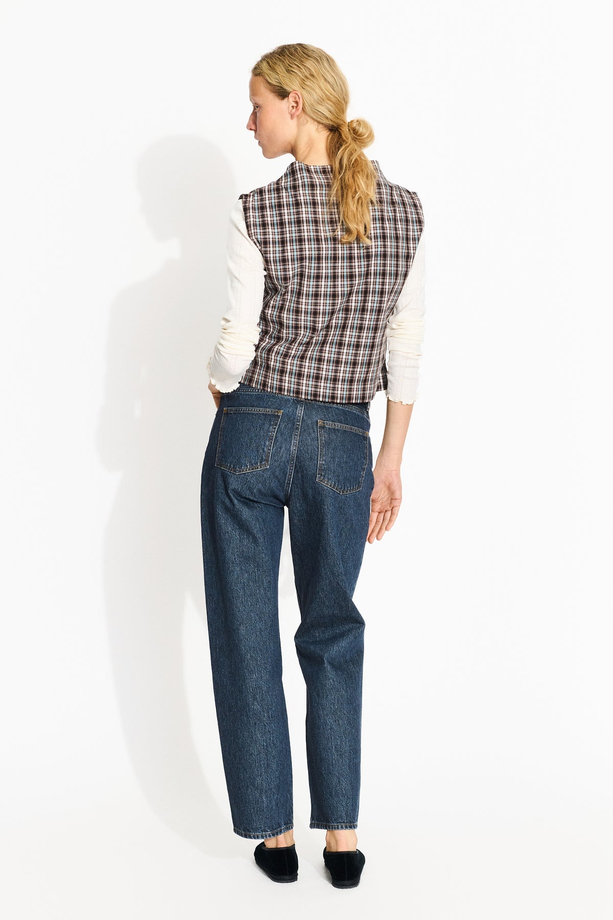 Skall Studio Sahara blouse Blouse Brown/Blue check