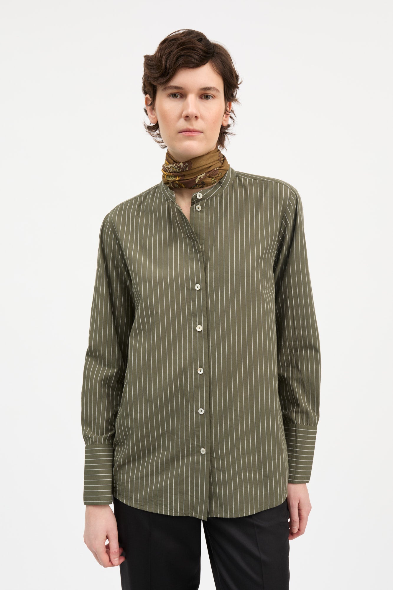 Skall Studio Scot shirt Shirt Green/White stripe