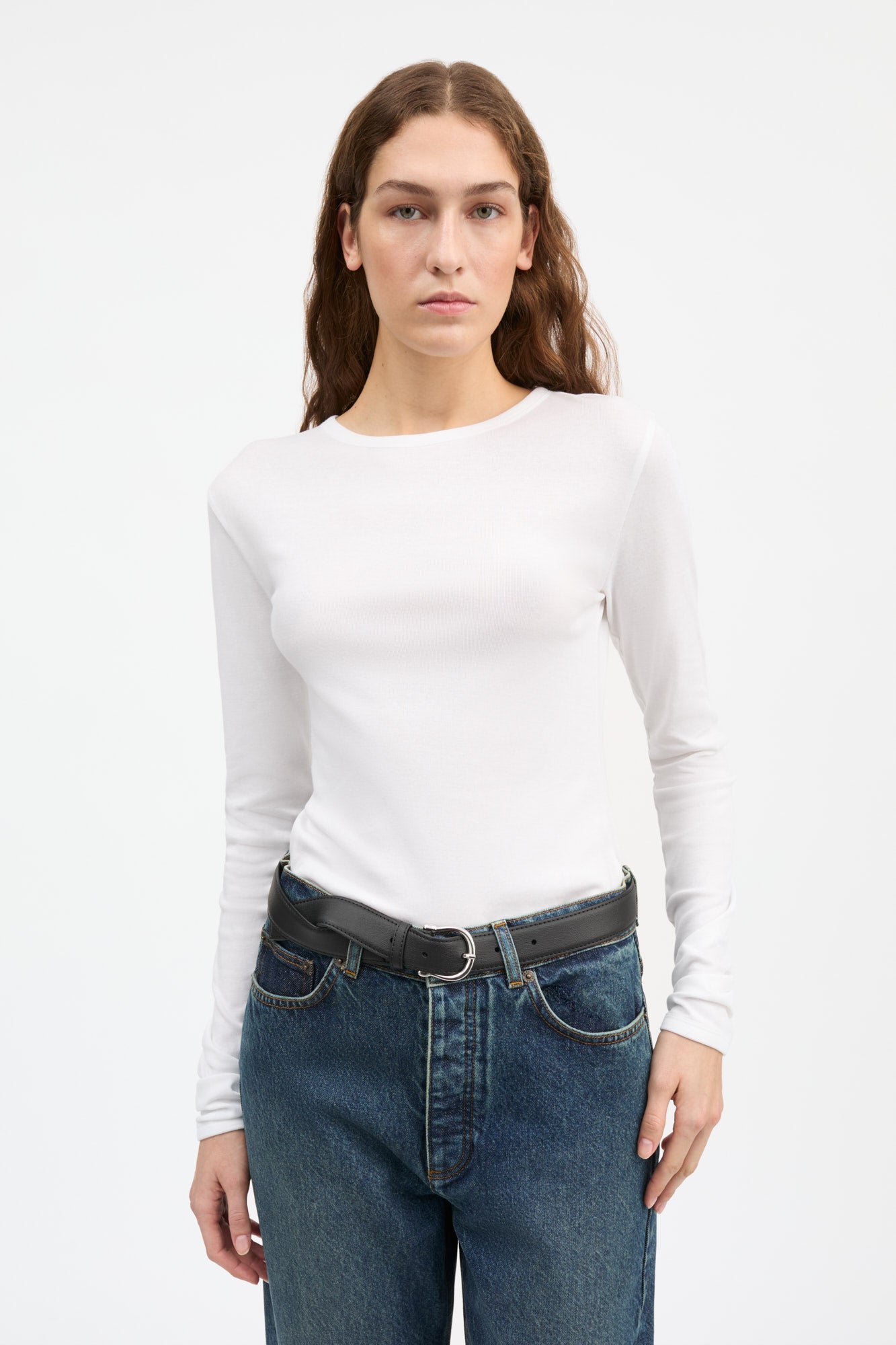 Skall Studio Seventies o-neck blouse Tee Optic white