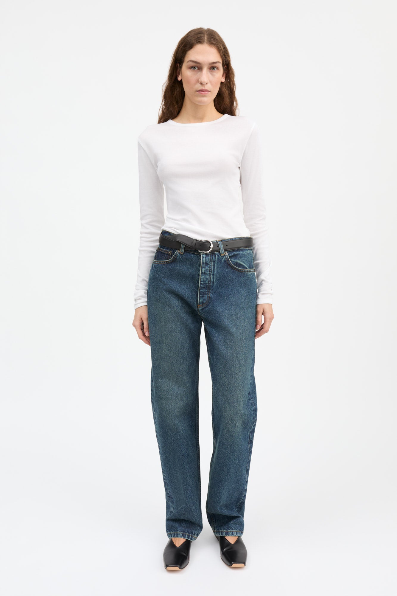 Skall Studio Seventies o-neck blouse Tee Optic white