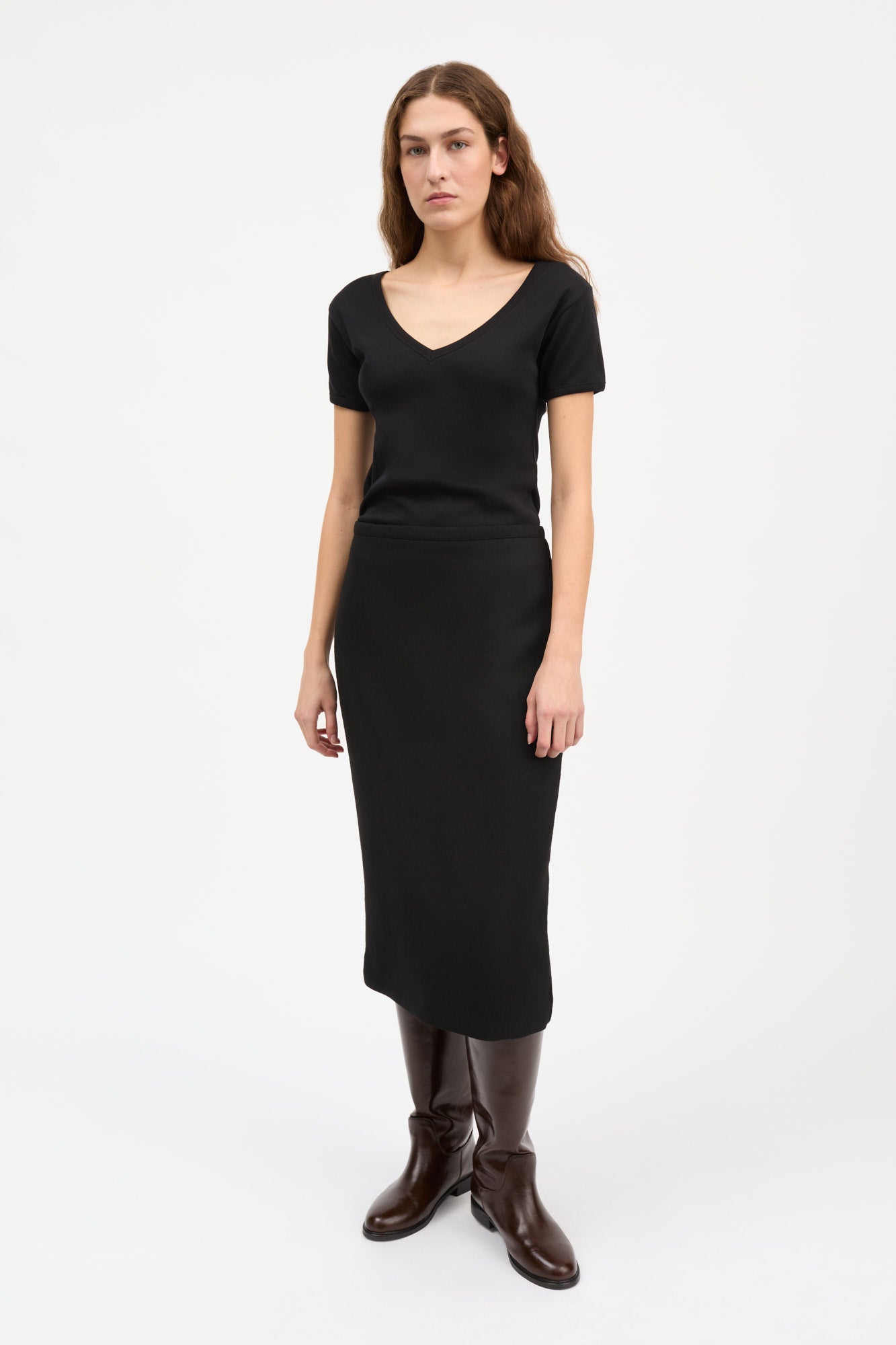 Skall Studio Seventies v-neck tee Tee Black