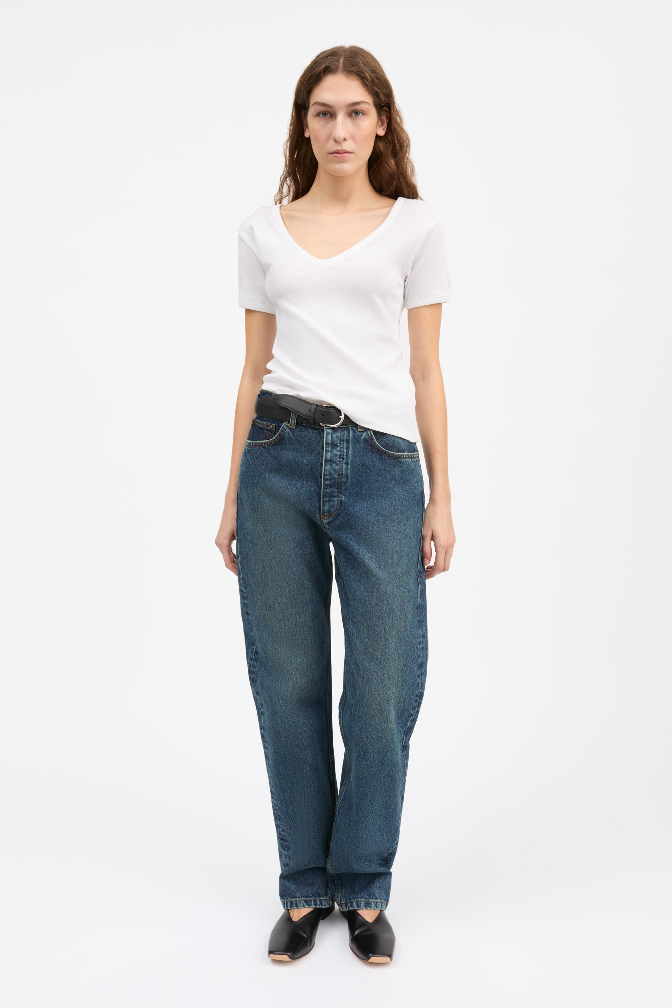 Skall Studio Seventies v-neck tee Tee Optic white
