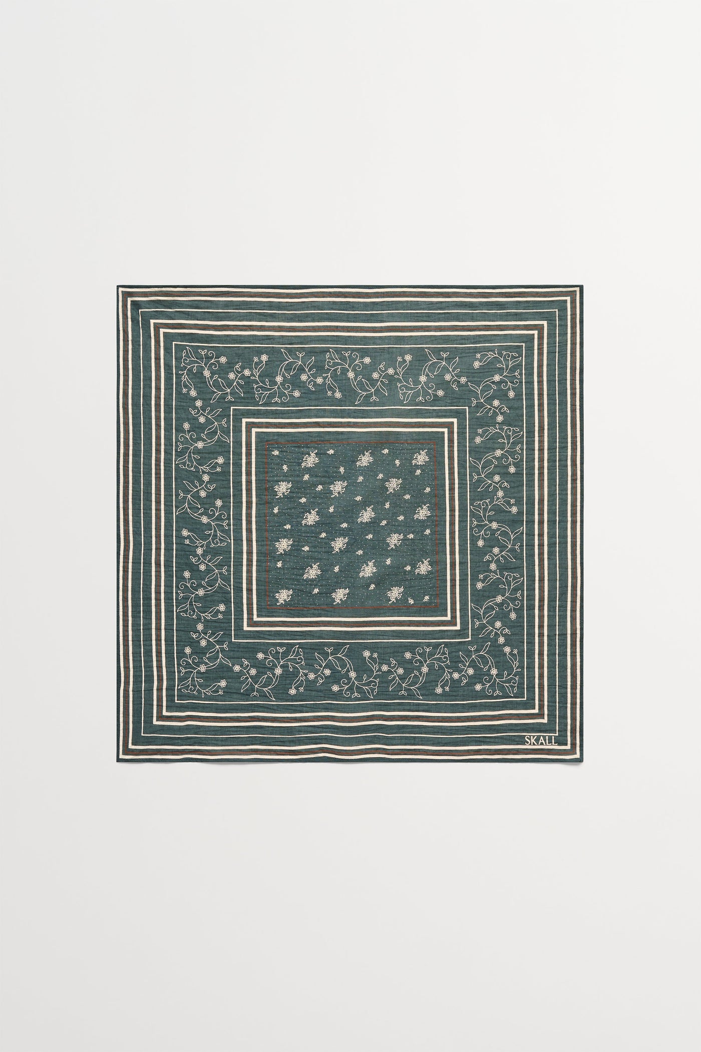 Skall Studio Skall classic scarf 55x55 Scarf Dark green/brown