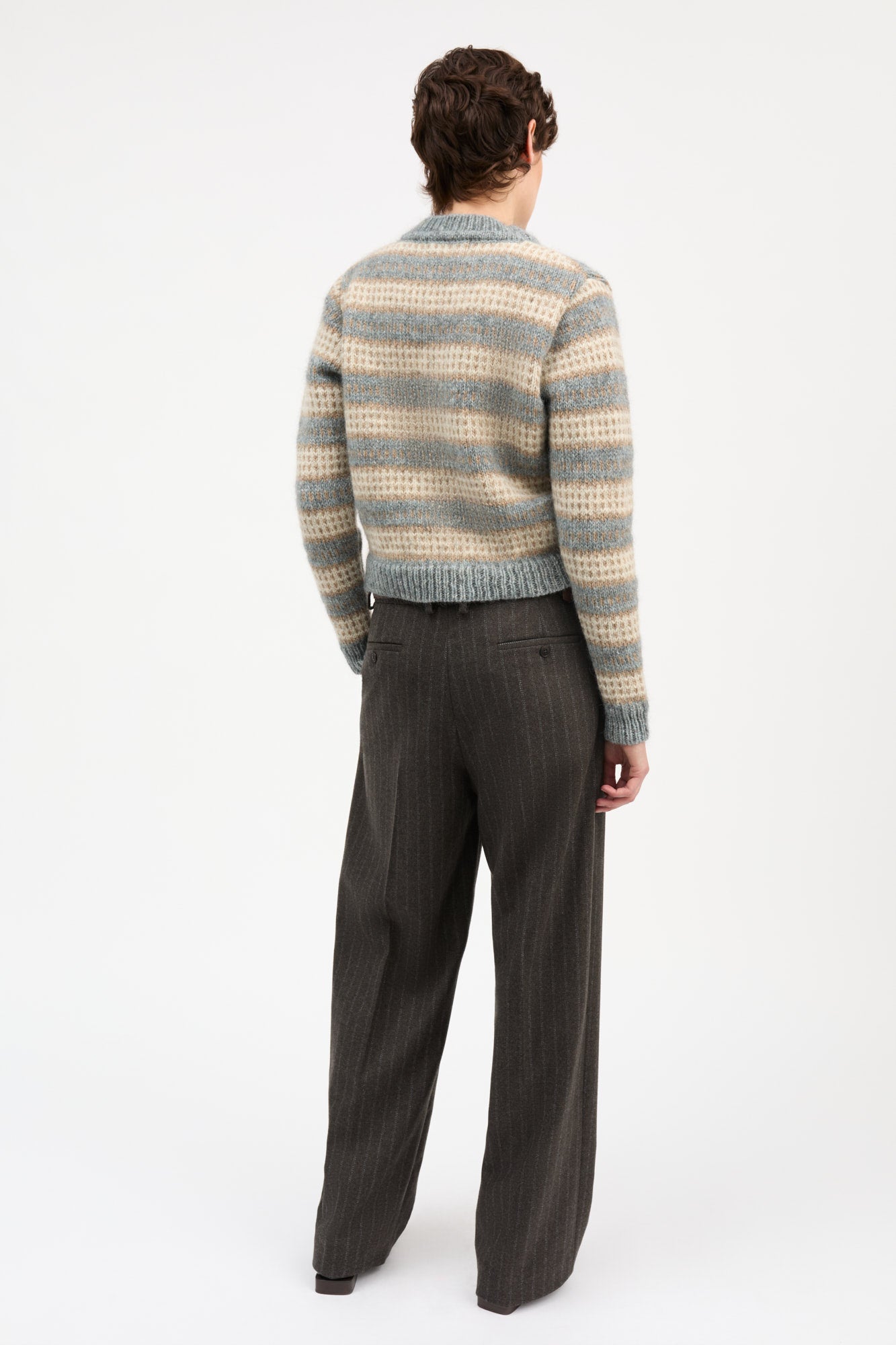 Skall Studio Svala o-neck Jumper Sand/Beige/Stormblue intarsia
