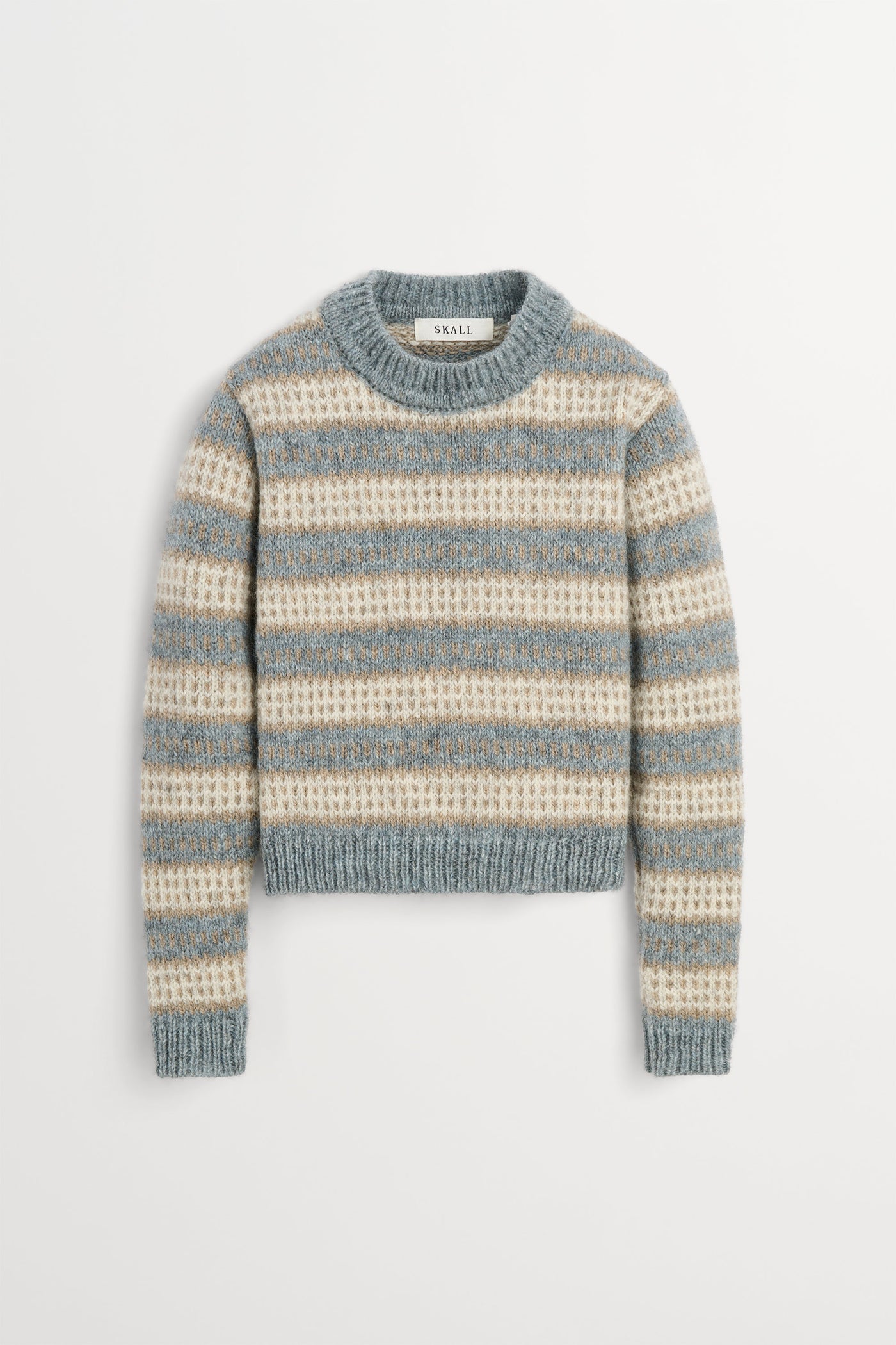 Skall Studio Svala o-neck Jumper Sand/Beige/Stormblue intarsia