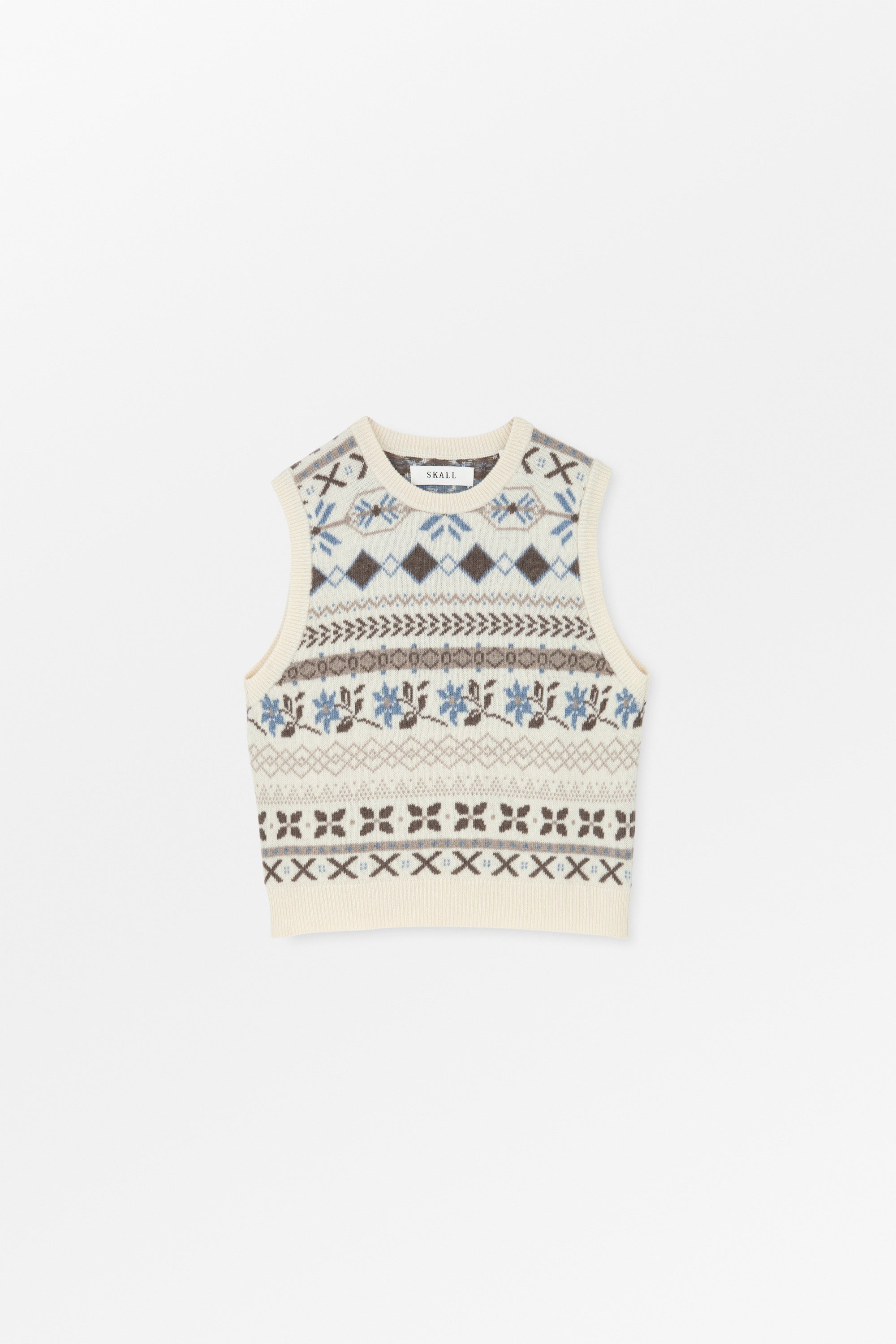 Skall Studio Vero vest Vest Brown/Ecru jacquard