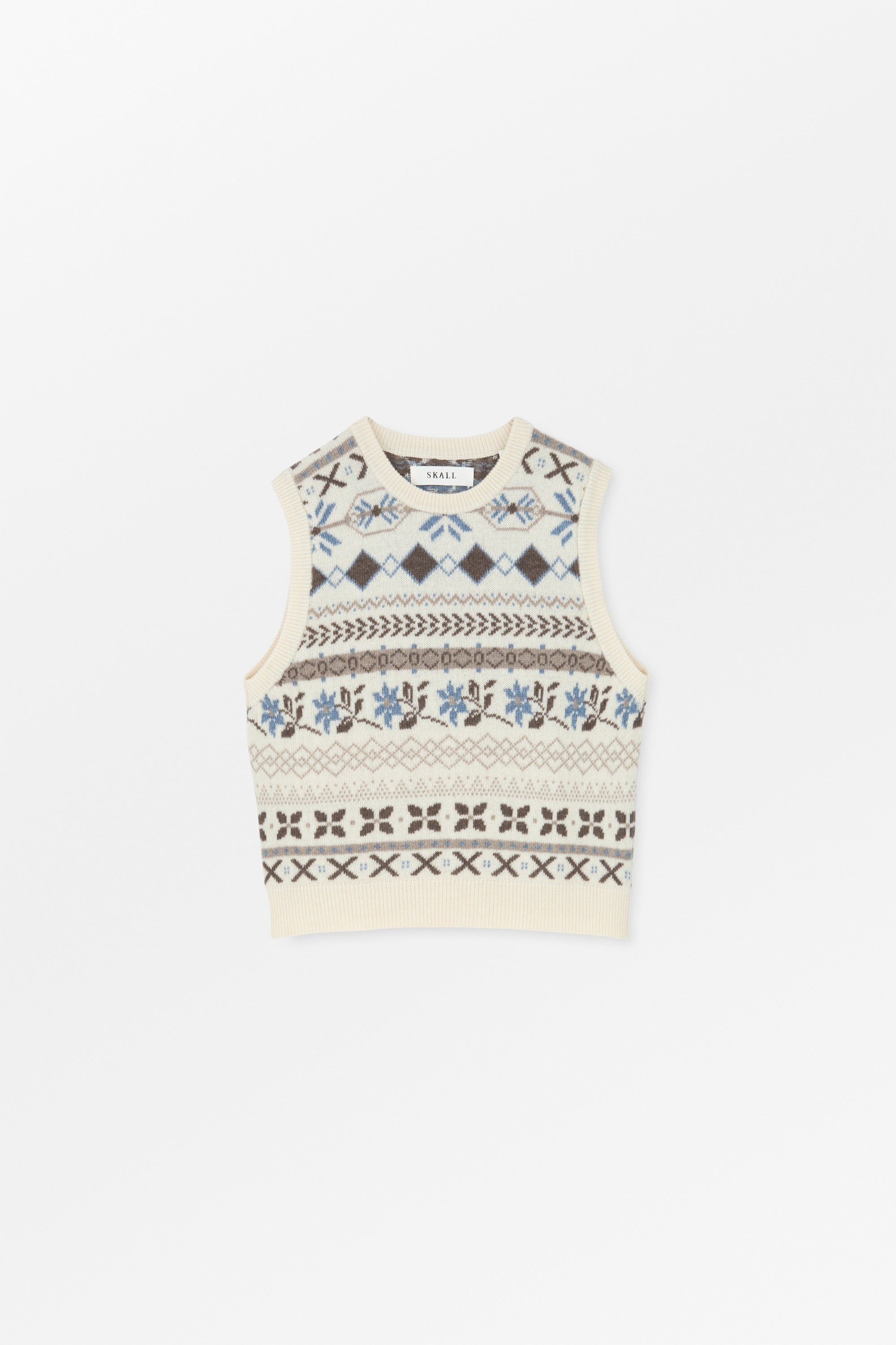 Skall Studio Vero vest Vest Brown/Ecru jacquard