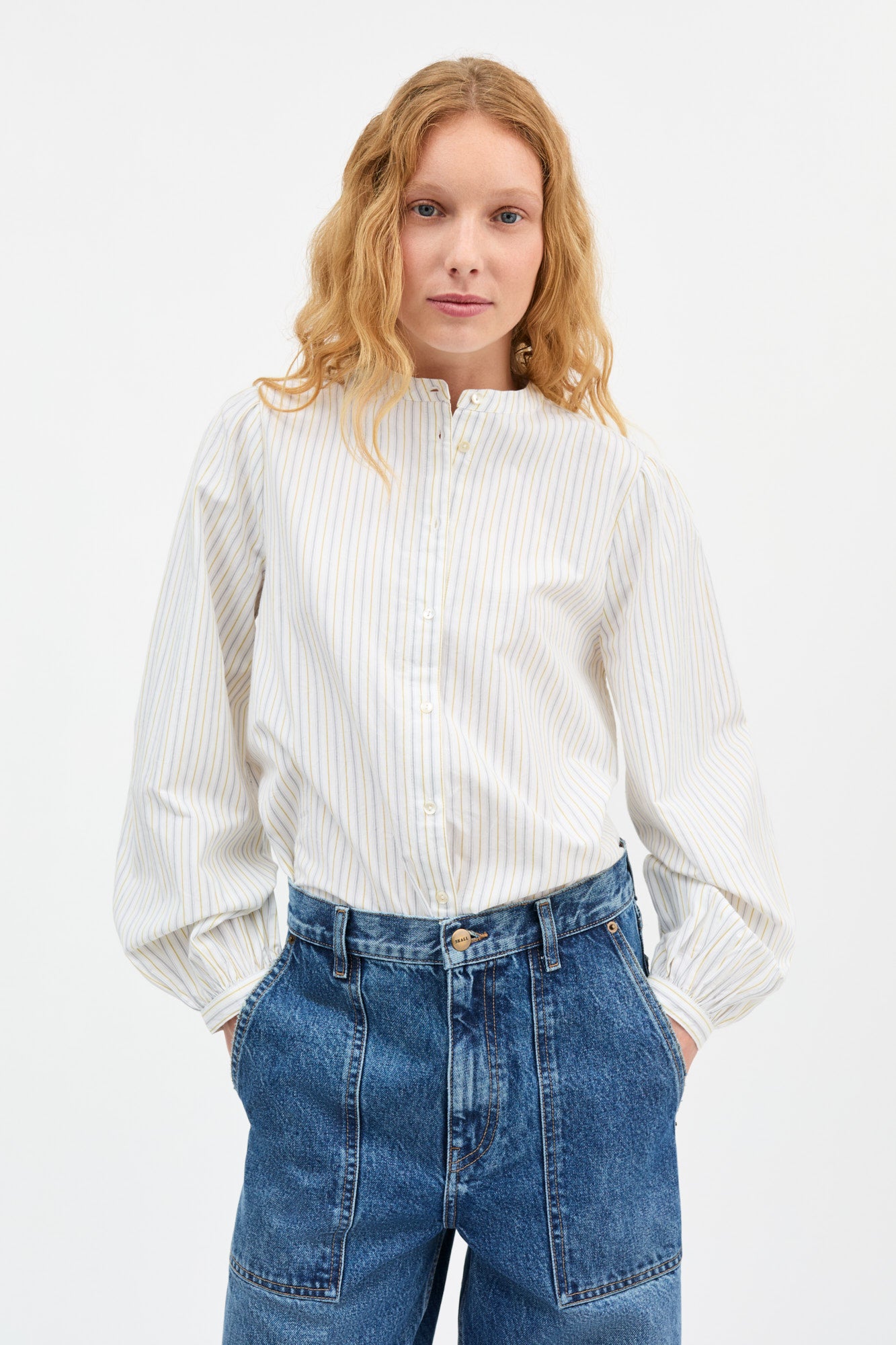 Skall Studio Vita shirt Shirt Yellow/Blue stripe