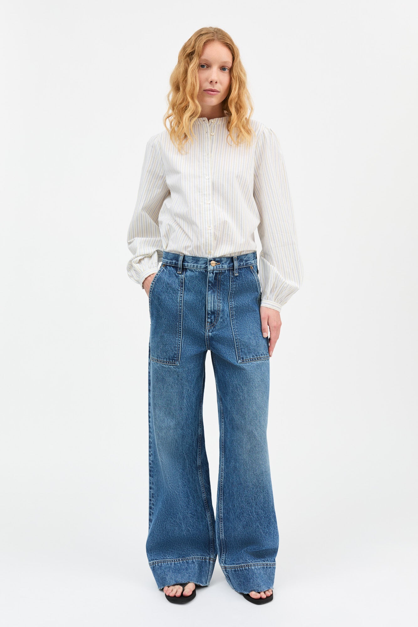 Skall Studio Vita shirt Shirt Yellow/Blue stripe